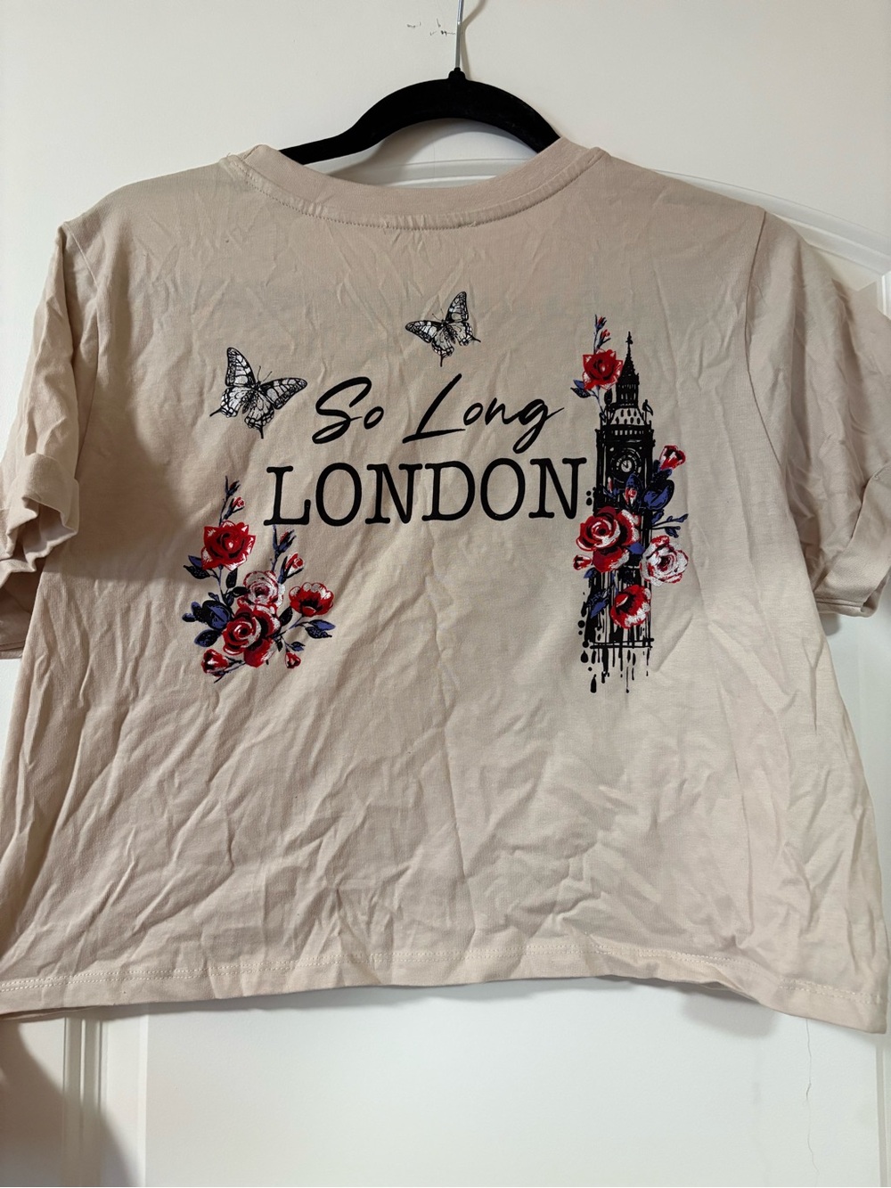 Beige London Skyline Graphic Tee XL